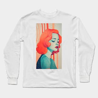 Ethereal Riso Lady: Grace in Print Long Sleeve T-Shirt